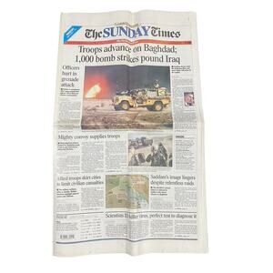 Washington Times Newspaper March 23 2003 US Troops Advance on Baghdad